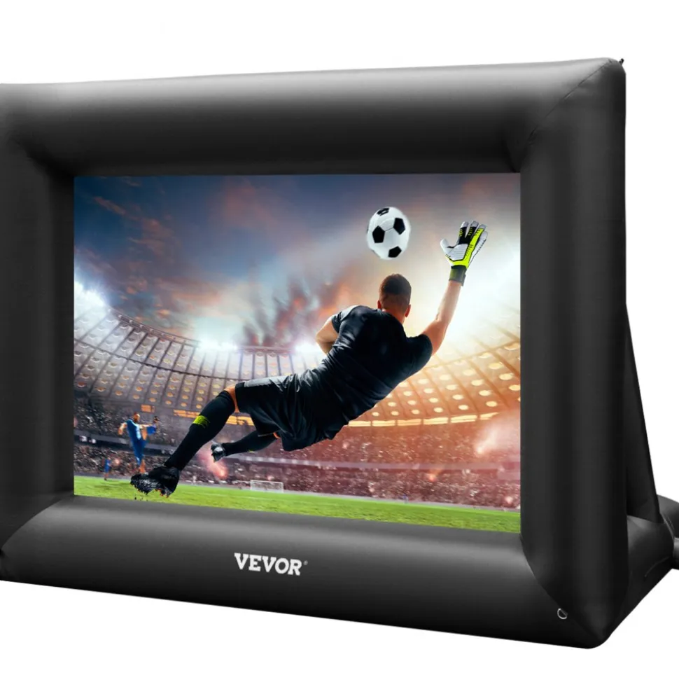 VEVOR Inflatable Movie Screen 24FT Inflatable Projector Screen for outside with 360W Air Blower Inflatable Screen Oxford Fabric Material Blow Up Screen for Outdoor Movie Supports Front/Rear Projection