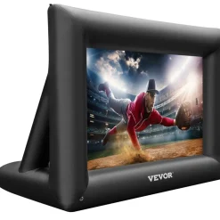 VEVOR Inflatable Movie Screen 24FT Inflatable Projector Screen for outside with 360W Air Blower Inflatable Screen Oxford Fabric Material Blow Up Screen for Outdoor Movie Supports Front/Rear Projection