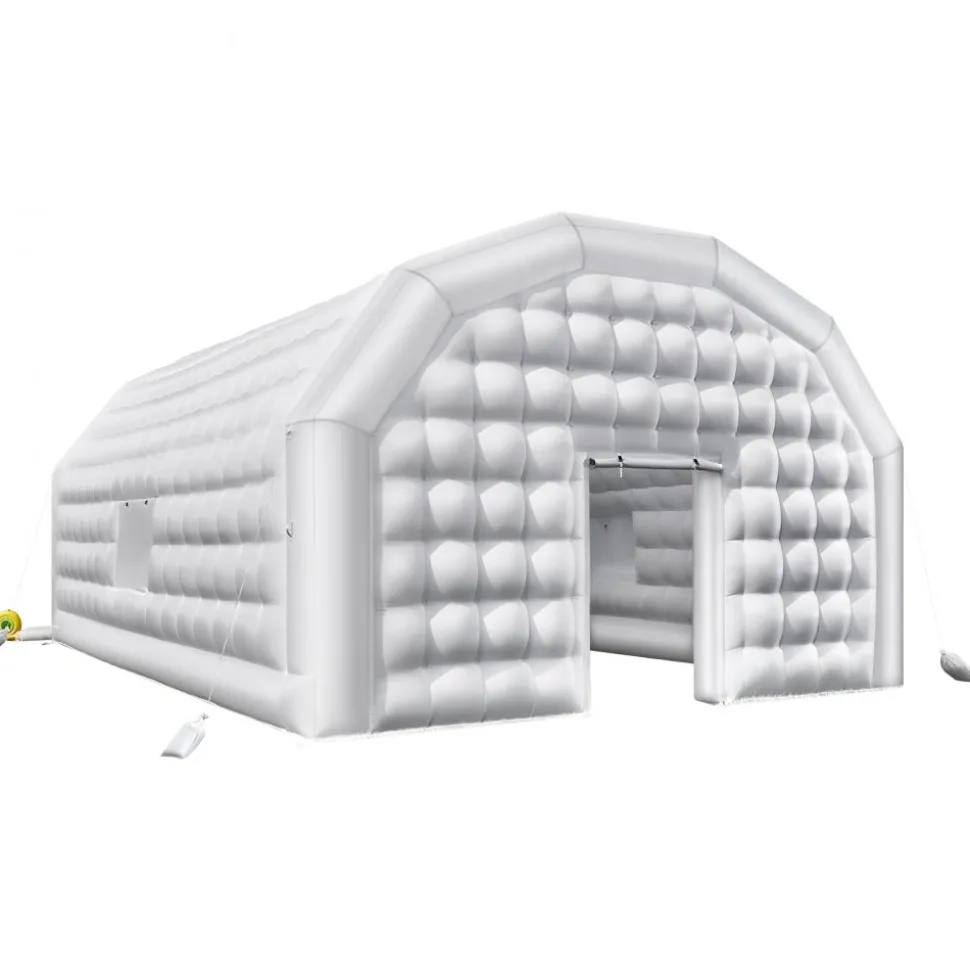 VEVOR Inflatable Nightclub, 29.5 x 19.7 x 13.1 ft Inflatable Party Tent with 1100W Blower & Sandbag, Blow up Night Club with 2 Windows, Air Cube House for Event Birthday Wedding Party, White