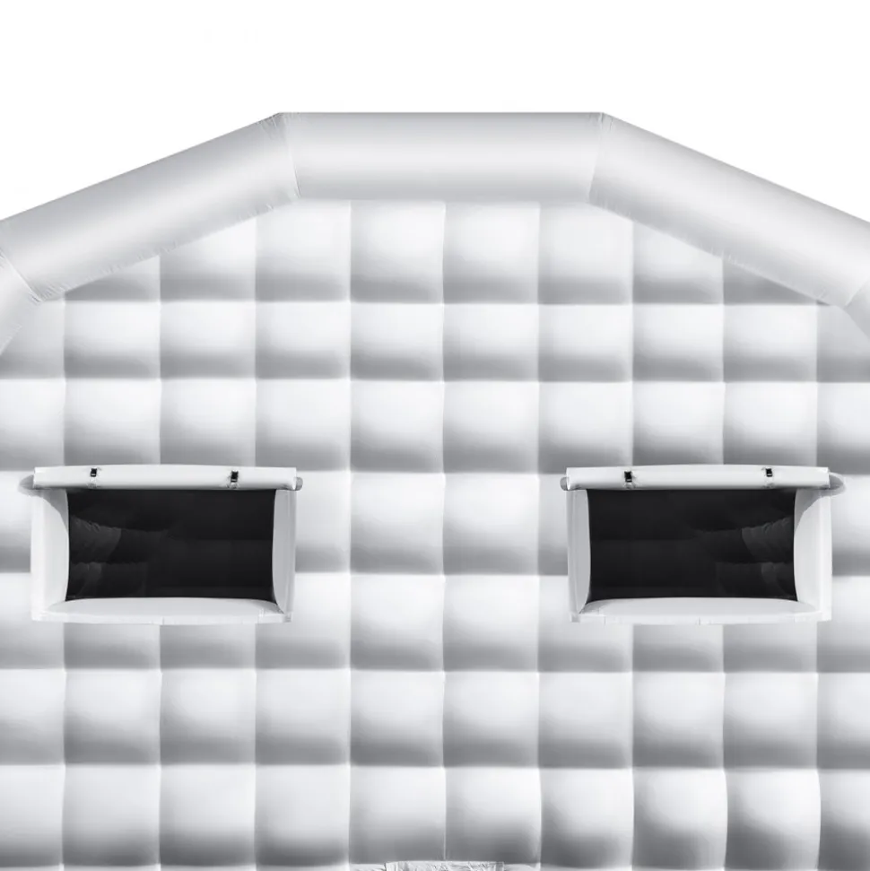 VEVOR Inflatable Nightclub, 29.5 x 19.7 x 13.1 ft Inflatable Party Tent with 1100W Blower & Sandbag, Blow up Night Club with 2 Windows, Air Cube House for Event Birthday Wedding Party, White