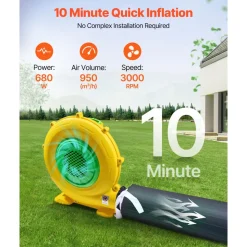 VEVOR Inflatable Nightclub, 19.7 x 16.4 x 12 ft Inflatable Party Tent with 680W Blower & Sandbag, Ventilated Blow up Night Club with 2 Windows, Air Cube House for Event Birthday Wedding Party
