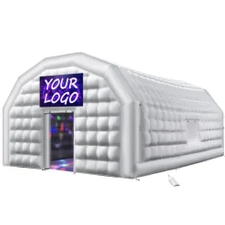 VEVOR Inflatable Nightclub, 26.2 x 19.7 x 13.1 ft Inflatable Party Tent with 1100W Blower & Sandbag, Blow up Night Club with 2 Windows, Air Cube House for Event Birthday Wedding Party, White