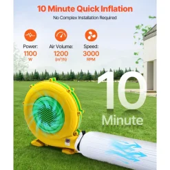 VEVOR Inflatable Nightclub, 26.2 x 19.7 x 13.1 ft Inflatable Party Tent with 1100W Blower & Sandbag, Blow up Night Club with 2 Windows, Air Cube House for Event Birthday Wedding Party, White