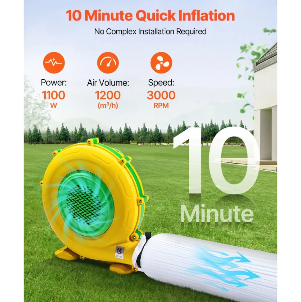 VEVOR Inflatable Nightclub, 26.2 x 19.7 x 13.1 ft Inflatable Party Tent with 1100W Blower & Sandbag, Blow up Night Club with 2 Windows, Air Cube House for Event Birthday Wedding Party, White