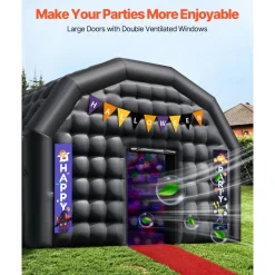 VEVOR Inflatable Nightclub, 29.5 x 19.7 x 13.1 ft Inflatable Party Tent with 1100W Blower & Sandbag, Ventilated Blow up Night Club with 2 Windows, Air Cube House for Event Birthday Wedding Party