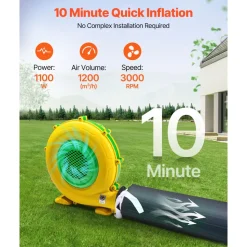 VEVOR Inflatable Nightclub, 29.5 x 19.7 x 13.1 ft Inflatable Party Tent with 1100W Blower & Sandbag, Ventilated Blow up Night Club with 2 Windows, Air Cube House for Event Birthday Wedding Party
