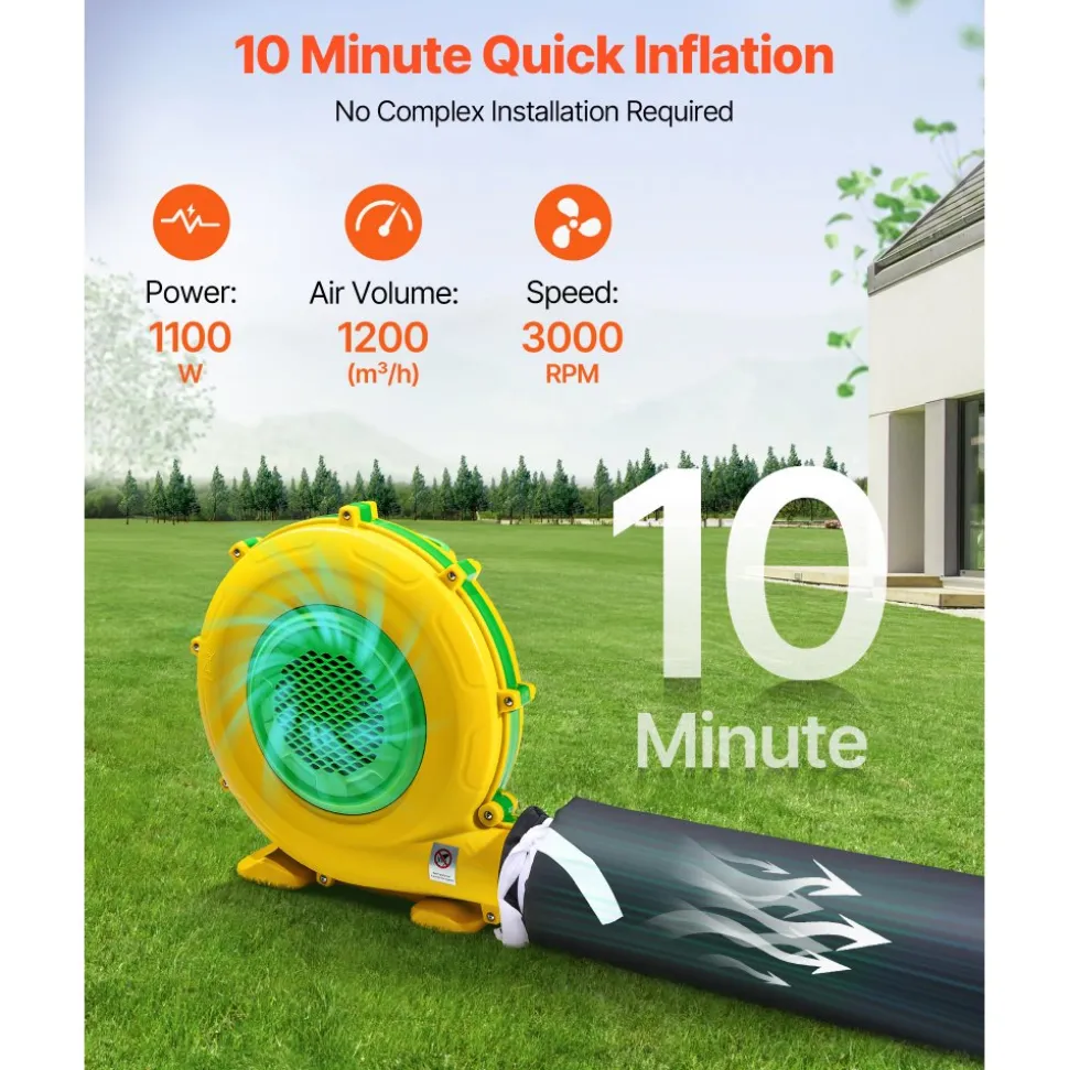 VEVOR Inflatable Nightclub, 29.5 x 19.7 x 13.1 ft Inflatable Party Tent with 1100W Blower & Sandbag, Ventilated Blow up Night Club with 2 Windows, Air Cube House for Event Birthday Wedding Party