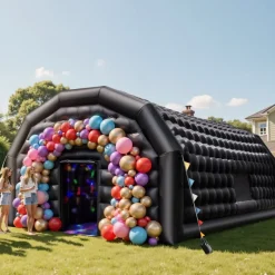 VEVOR Inflatable Nightclub, 29.5 x 19.7 x 13.1 ft Inflatable Party Tent with 1100W Blower & Sandbag, Ventilated Blow up Night Club with 2 Windows, Air Cube House for Event Birthday Wedding Party