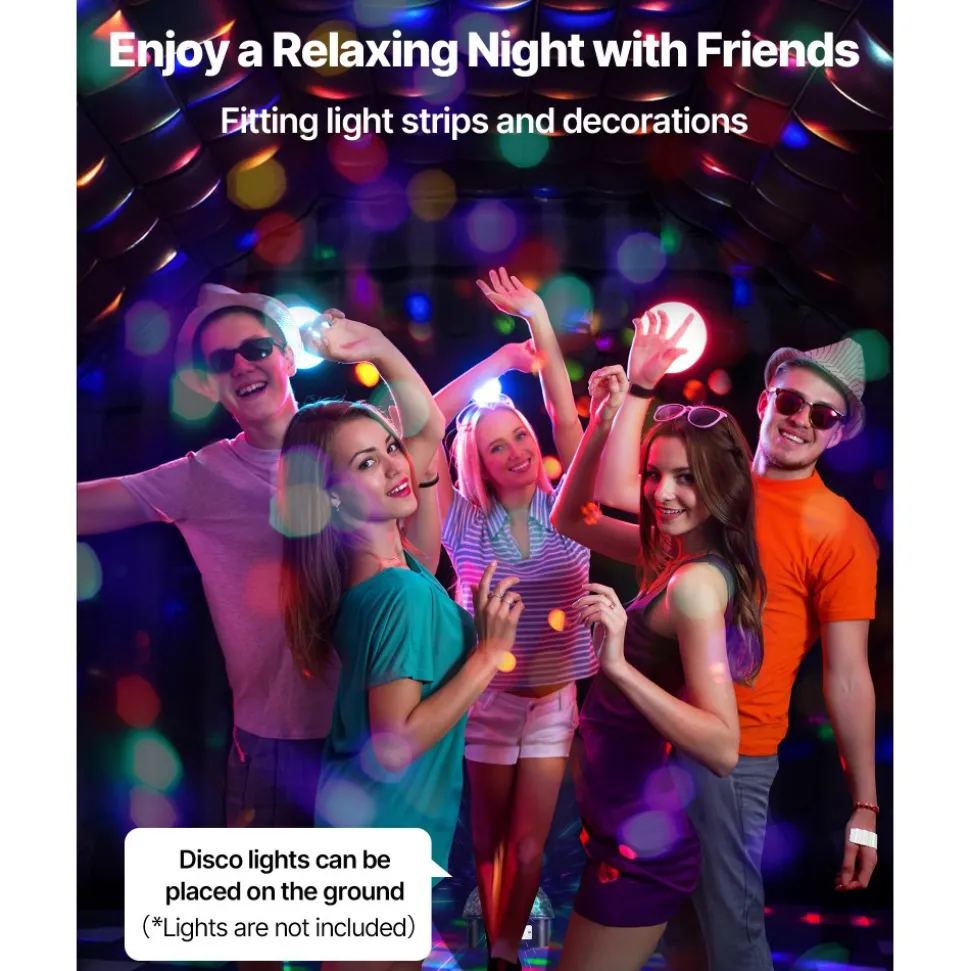 VEVOR Inflatable Nightclub, 29.5 x 19.7 x 13.1 ft Inflatable Party Tent with 1100W Blower & Sandbag, Ventilated Blow up Night Club with 2 Windows, Air Cube House for Event Birthday Wedding Party