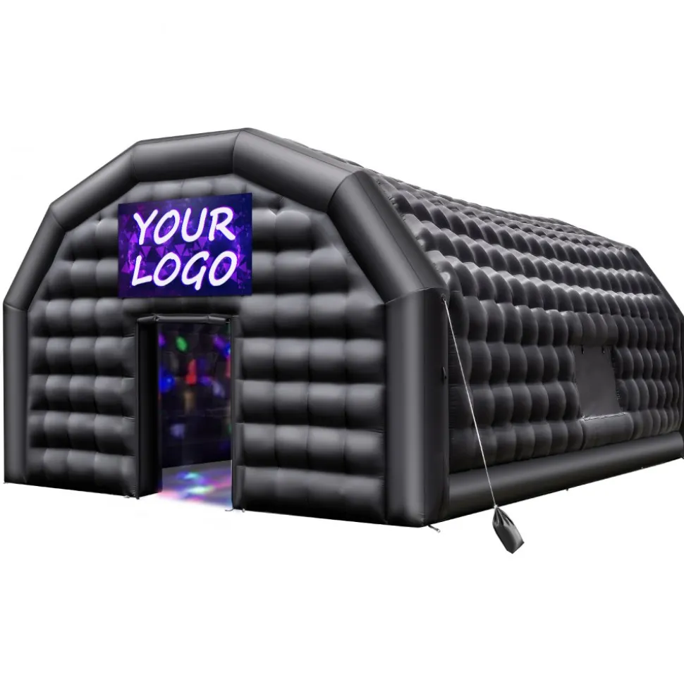 VEVOR Inflatable Nightclub, 29.5 x 19.7 x 13.1 ft Inflatable Party Tent with 1100W Blower & Sandbag, Ventilated Blow up Night Club with 2 Windows, Air Cube House for Event Birthday Wedding Party