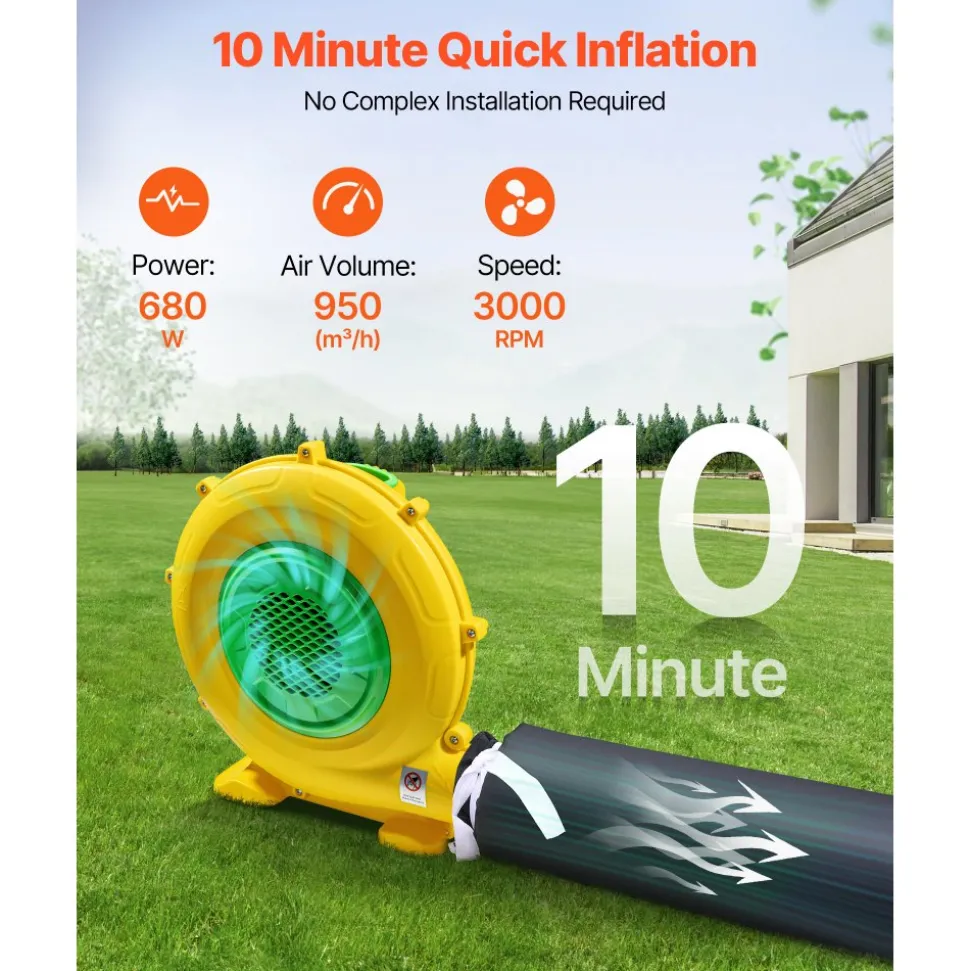 VEVOR Inflatable Nightclub, 17.72 x 16.4 x 13.9 ft Inflatable Party Tent with 680W Blower & Sandbag, Ventilated Blow up Night Club with 2 Windows, Air Cube House for Event Birthday Wedding Party