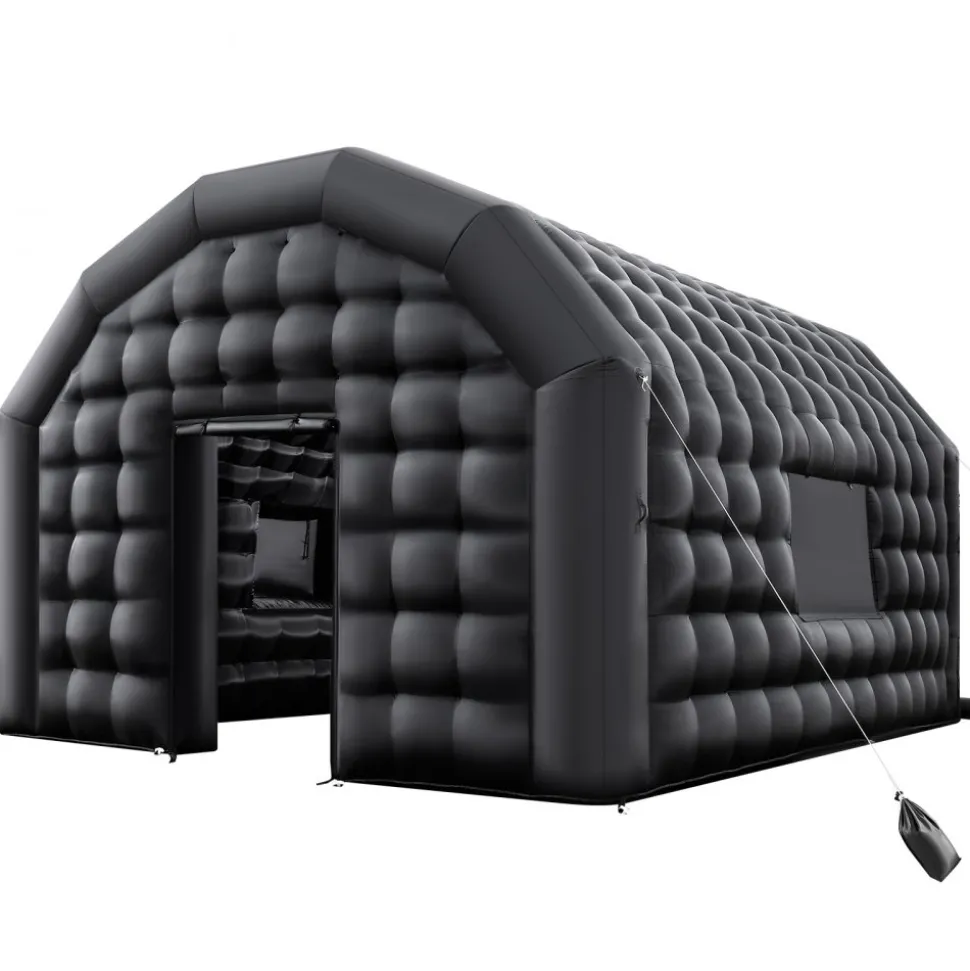 VEVOR Inflatable Nightclub, 17.72 x 16.4 x 13.9 ft Inflatable Party Tent with 680W Blower & Sandbag, Ventilated Blow up Night Club with 2 Windows, Air Cube House for Event Birthday Wedding Party