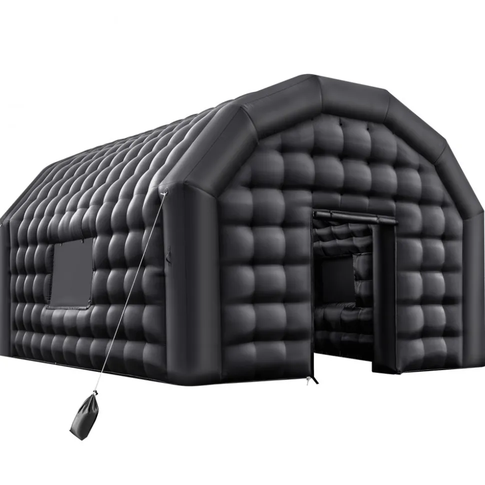 VEVOR Inflatable Nightclub, 17.72 x 16.4 x 13.9 ft Inflatable Party Tent with 680W Blower & Sandbag, Ventilated Blow up Night Club with 2 Windows, Air Cube House for Event Birthday Wedding Party