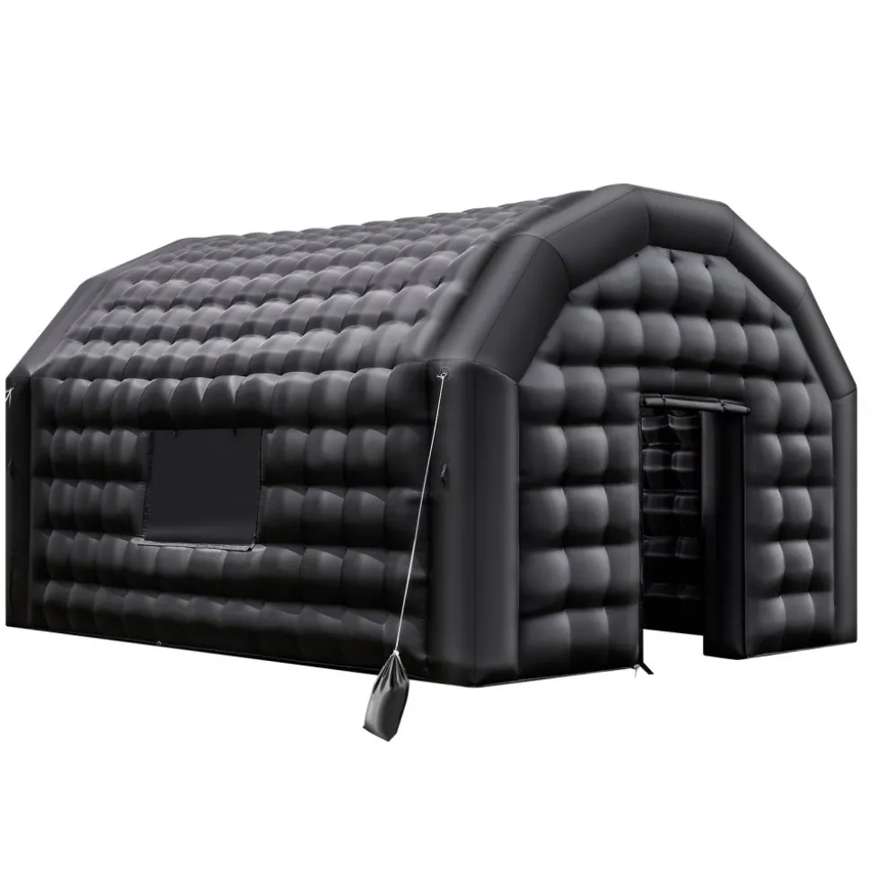 VEVOR Inflatable Nightclub, 17.72 x 16.4 x 13.9 ft Inflatable Party Tent with 680W Blower & Sandbag, Ventilated Blow up Night Club with 2 Windows, Air Cube House for Event Birthday Wedding Party