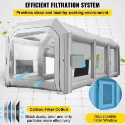 VEVOR Inflatable Paint Booth, 13x10x9ft Inflatable Spray Booth, 950W High Powerful Blower Spray Booth Tent, Car Paint Tent Air Filter System for Car Parking Tent Workstation Motorcycle Garage