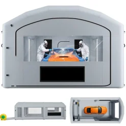 VEVOR Inflatable Paint Booth, 32.81 x 19.69 x 13.12 ft, Inflatable Spray Booth with 950W and 1100W Blowers and Air Filter System, Round Roof, for Painting Car, Truck, Furniture, Automotive Sheet Metal