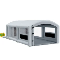 VEVOR Inflatable Paint Booth, 32.81 x 19.69 x 13.12 ft, Inflatable Spray Booth with 950W and 1100W Blowers and Air Filter System, Round Roof, for Painting Car, Truck, Furniture, Automotive Sheet Metal