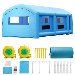VEVOR Inflatable Paint Booth, 13.1 x 9.8 x 9 ft Inflatable Spray Booth, with 750W Powerful Blower and Air Filter System, Portable Car Paint Booth for Motorcycle, Bicycle, Auto Part Painting