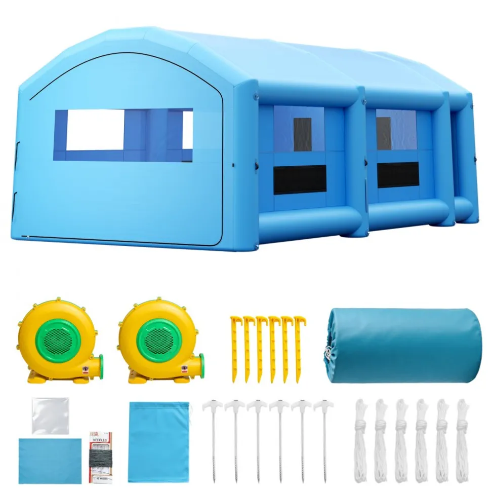 VEVOR Inflatable Paint Booth, 13.1 x 9.8 x 9 ft Inflatable Spray Booth, with 750W Powerful Blower and Air Filter System, Portable Car Paint Booth for Motorcycle, Bicycle, Auto Part Painting