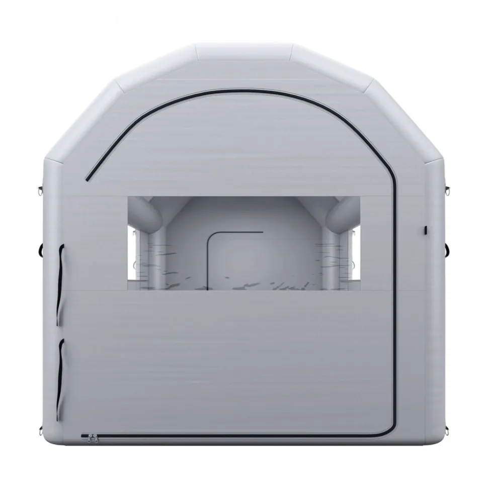 VEVOR Inflatable Paint Booth, 13 x 10 x 9 ft, Portable Spray Booth with 750W Powerful Blower and Large Filter Cotton, Arched Roof Blow Up Painting Tent for Bike, Motorcycle, and Furniture, Gray