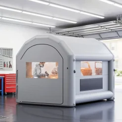 VEVOR Inflatable Paint Booth, 13 x 10 x 9 ft, Portable Spray Booth with 750W Powerful Blower and Large Filter Cotton, Arched Roof Blow Up Painting Tent for Bike, Motorcycle, and Furniture, Gray