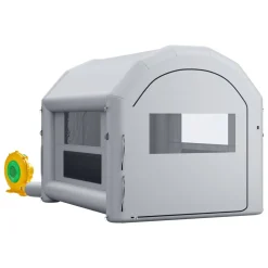 VEVOR Inflatable Paint Booth, 13 x 10 x 9 ft, Portable Spray Booth with 750W Powerful Blower and Large Filter Cotton, Arched Roof Blow Up Painting Tent for Bike, Motorcycle, and Furniture, Gray