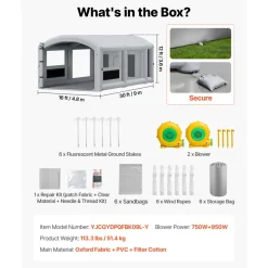 VEVOR Inflatable Paint Booth 39x16.4x13ft, Inflatable booth with 2 Blowers, Inflatable Spray Booth with Filter System, Portable Car Paint Booth for Car Parking Tent Workstation