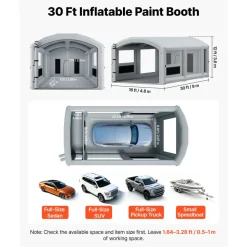 VEVOR Inflatable Paint Booth 39x16.4x13ft, Inflatable booth with 2 Blowers, Inflatable Spray Booth with Filter System, Portable Car Paint Booth for Car Parking Tent Workstation
