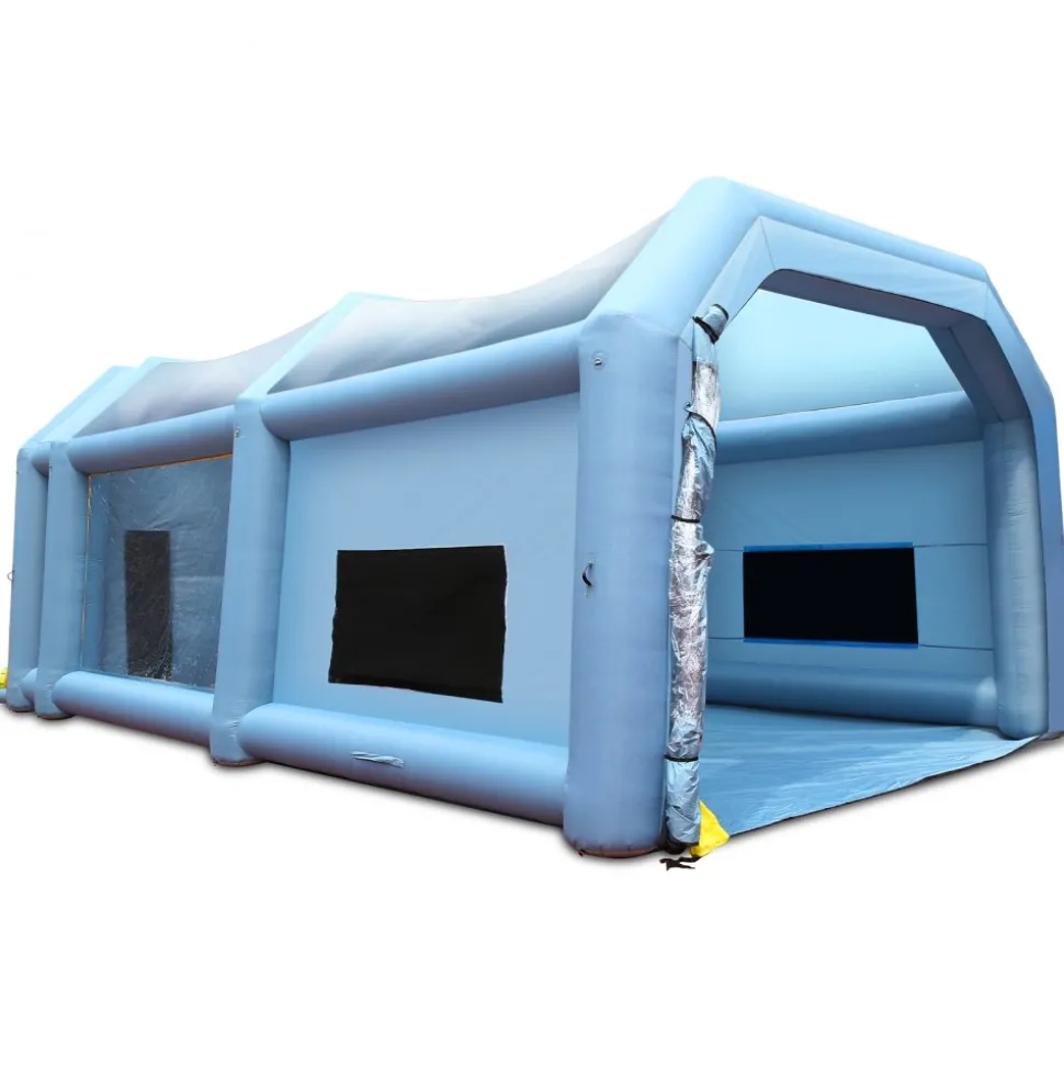 VEVOR Inflatable Paint Booth, 33x20x13ft Inflatable Spray Booth, High Powerful 950W+1100W Blowers Spray Booth Tent, Car Paint Tent Air Filter System for Car Parking Tent Workstation Motorcycle Garage