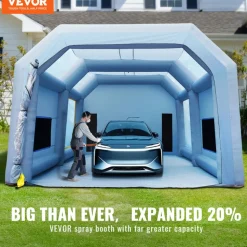 VEVOR Inflatable Paint Booth, 33x20x13ft Inflatable Spray Booth, High Powerful 950W+1100W Blowers Spray Booth Tent, Car Paint Tent Air Filter System for Car Parking Tent Workstation Motorcycle Garage