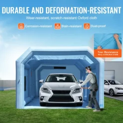 VEVOR Inflatable Paint Booth, 27.9 x 15.7 x 10.8 ft Inflatable Spray Booth, Portable Car Paint Booth for Small Truck, with 950W+750W Powerful Blowers and Air Filter System, Large Motorcycle, Midsize S
