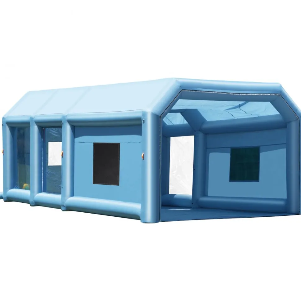 VEVOR Inflatable Paint Booth, 9.8 x 8.2 x 8.2 ft Inflatable Spray Booth, with 550W Powerful Blower and Air Filter System, Portable Car Paint Booth for Motorcycle, Bicycle, Small Furniture Painting