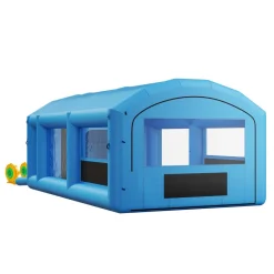 VEVOR Inflatable Paint Booth, 23 x 13 x 9 ft, Portable Spray Booth with 480W+750W Blowers, Large Filter Cotton, Changing Area, Arched Roof Painting Tent for ATV, Motorcycle, Medium Furniture, Blue