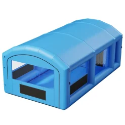 VEVOR Inflatable Paint Booth, 23 x 13 x 9 ft, Portable Spray Booth with 480W+750W Blowers, Large Filter Cotton, Changing Area, Arched Roof Painting Tent for ATV, Motorcycle, Medium Furniture, Blue