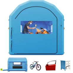 VEVOR Inflatable Paint Booth, 13.1 x 8.2 x 8.2 ft, Portable Spray Booth with 750W Powerful Blower and Large Filter Cotton, Blow Up Painting Tent for Bike, Motorcycle, and Small Furniture, Blue