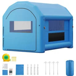 VEVOR Inflatable Paint Booth, 13.1 x 8.2 x 8.2 ft, Portable Spray Booth with 750W Powerful Blower and Large Filter Cotton, Blow Up Painting Tent for Bike, Motorcycle, and Small Furniture, Blue