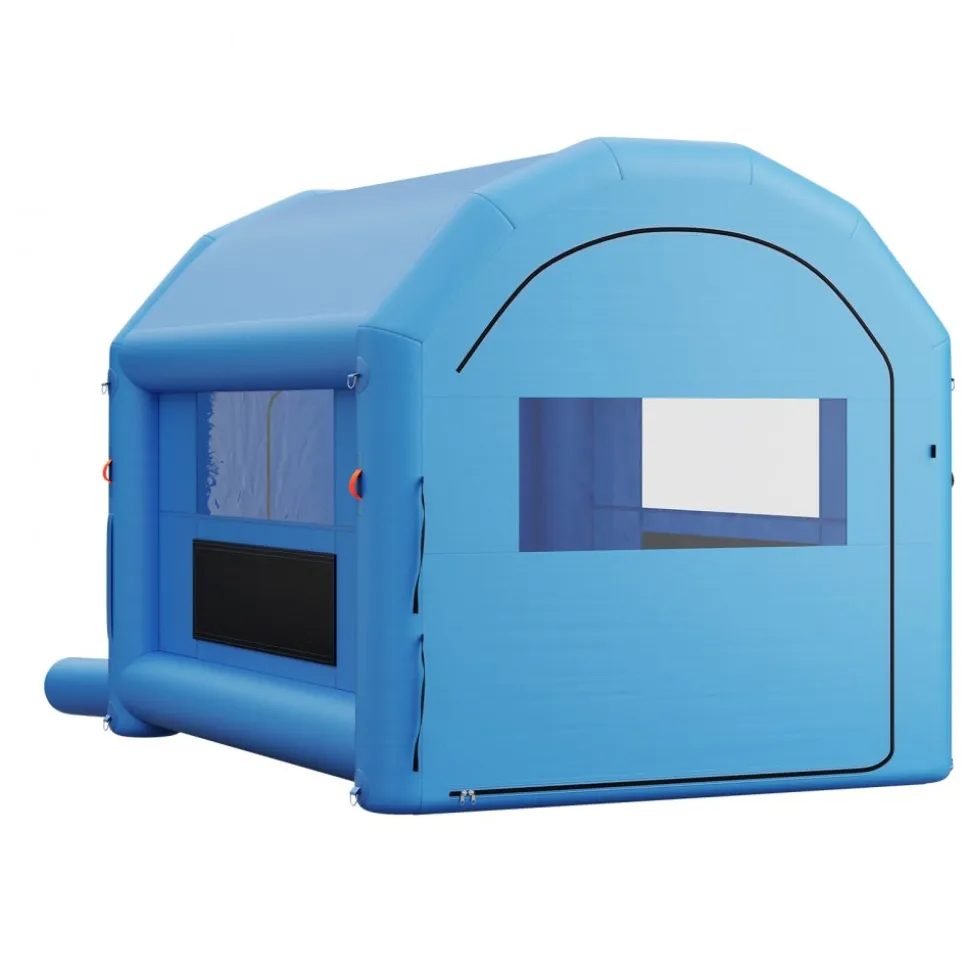 VEVOR Inflatable Paint Booth, 13.1 x 8.2 x 8.2 ft, Portable Spray Booth with 750W Powerful Blower and Large Filter Cotton, Blow Up Painting Tent for Bike, Motorcycle, and Small Furniture, Blue