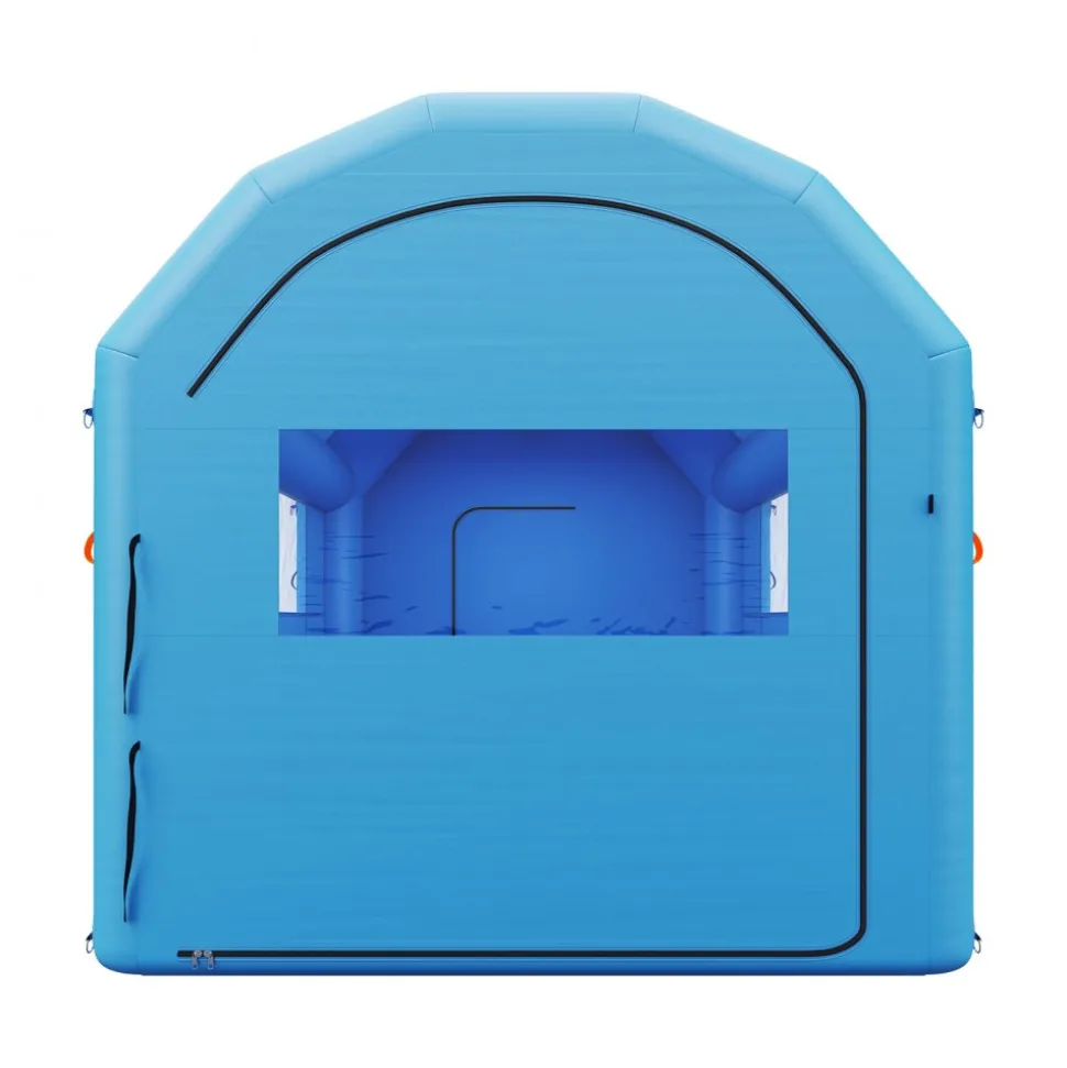 VEVOR Inflatable Paint Booth, 13.1 x 8.2 x 8.2 ft, Portable Spray Booth with 750W Powerful Blower and Large Filter Cotton, Blow Up Painting Tent for Bike, Motorcycle, and Small Furniture, Blue