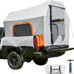 VEVOR Inflatable Pickup Truck Tent, 7.2 x 5.4 FT 3-Season Truck Bed Tent with Ventilated Mesh Windows, PU2000mm Waterproof Pickup Camping Tents for Outdoor Hiking Activities - Air Pump Included