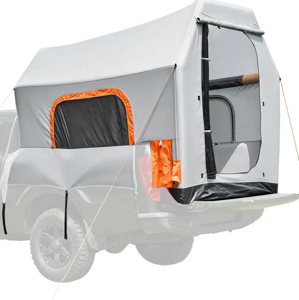 VEVOR Inflatable Pickup Truck Tent, 7.2 x 5.4 FT 3-Season Truck Bed Tent with Ventilated Mesh Windows, PU2000mm Waterproof Pickup Camping Tents for Outdoor Hiking Activities - Air Pump Included