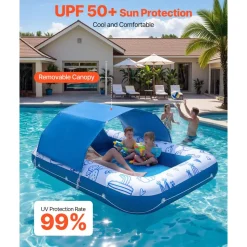 VEVOR Inflatable Pool Float with UPF 50+ Canopy, 82