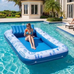 VEVOR Inflatable Pool Float with UPF 50+ Canopy, 82
