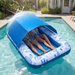 VEVOR Inflatable Pool Float with UPF 50+ Canopy, 82