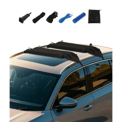 VEVOR Inflatable Soft Roof Rack Bars, 37.6-Inch Universal Car Roof Rack Pads, 88LBS Loading Luggage Kayak Carrier with 2 Tie-Down Straps & Ropes, Hand Air Pump, Storage Bag for Canoes Surfboards SUPs
