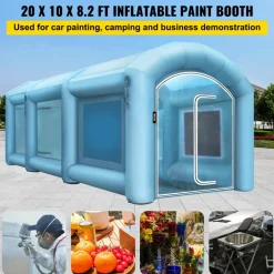 VEVOR Inflatable Spray Booth Car Paint Tent 20 x 10 x 8 ft w/Filter & 2 Blowers
