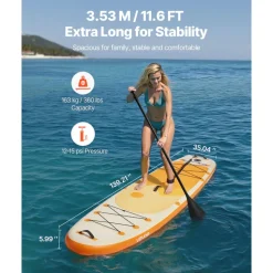 VEVOR Inflatable Stand Up Paddle Board, 11.6' x 35