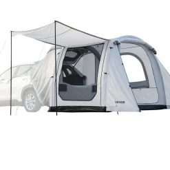 VEVOR Inflatable SUV Tent with Awning, 8 x 6.7 ft 3-Season SUV Tailgate Tent with Ventilated Doors & Mesh Window, PU2000mm Waterproof Car Rear Hatch Tents for Outdoor Camping - Air Pump Included