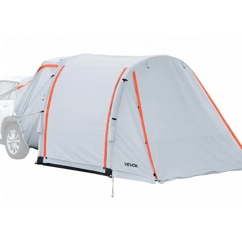 VEVOR Inflatable SUV Tent with Awning, 8 x 6.7 ft 3-Season SUV Tailgate Tent with Ventilated Doors & Mesh Window, PU2000mm Waterproof Car Rear Hatch Tents for Outdoor Camping - Air Pump Included