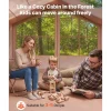 VEVOR Inflatable Tent for Camping 2-4 Person Blow Up Tent with Pump Beige, for Family Outdoor Glamping, Waterproof 420D Oxford, Easy Setup Air House with Skylight, Stove Jack, Mesh Windows & Carry Bag