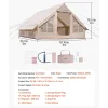 VEVOR Inflatable Tents for Camping, 5-8 Person Easy Setup Blow up Tent with Hand Pump, 300D Oxford Glamping Tent with Stove Jack 2 Doors & 4 Mesh Windows, Storage Bag Included for Easy Taking